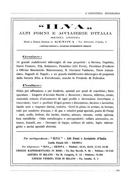 L'industria mineraria bollettino mensile della Federazione nazionale fascista dell'industria mineraria