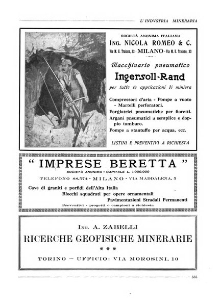 L'industria mineraria bollettino mensile della Federazione nazionale fascista dell'industria mineraria