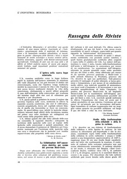 L'industria mineraria bollettino mensile della Federazione nazionale fascista dell'industria mineraria