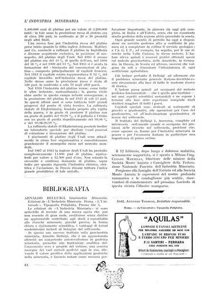 L'industria mineraria bollettino mensile della Federazione nazionale fascista dell'industria mineraria