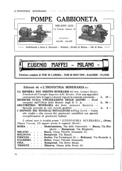 L'industria mineraria bollettino mensile della Federazione nazionale fascista dell'industria mineraria