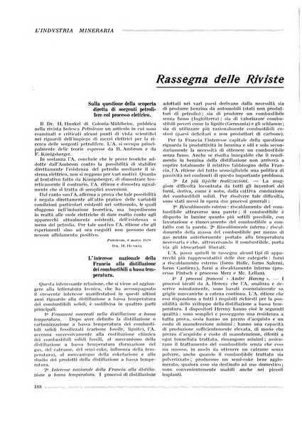 L'industria mineraria bollettino mensile della Federazione nazionale fascista dell'industria mineraria