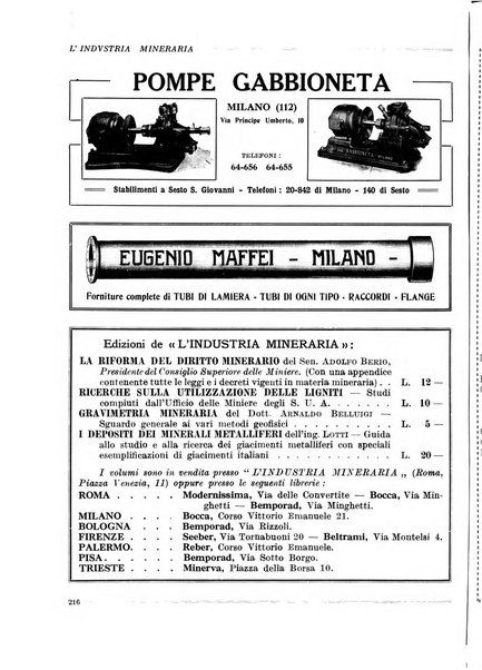 L'industria mineraria bollettino mensile della Federazione nazionale fascista dell'industria mineraria