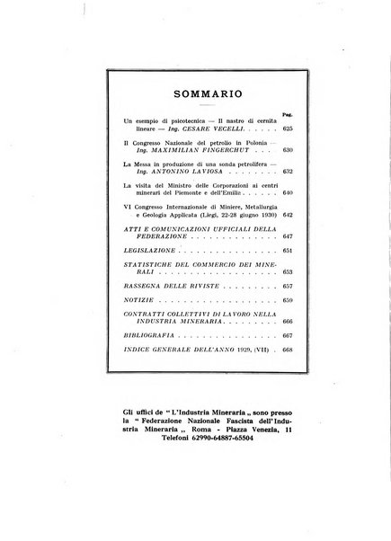 L'industria mineraria bollettino mensile della Federazione nazionale fascista dell'industria mineraria