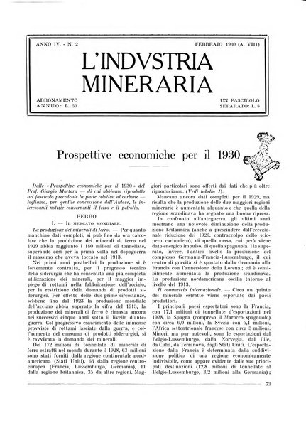 L'industria mineraria bollettino mensile della Federazione nazionale fascista dell'industria mineraria