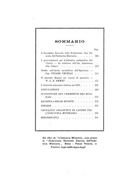 L'industria mineraria bollettino mensile della Federazione nazionale fascista dell'industria mineraria