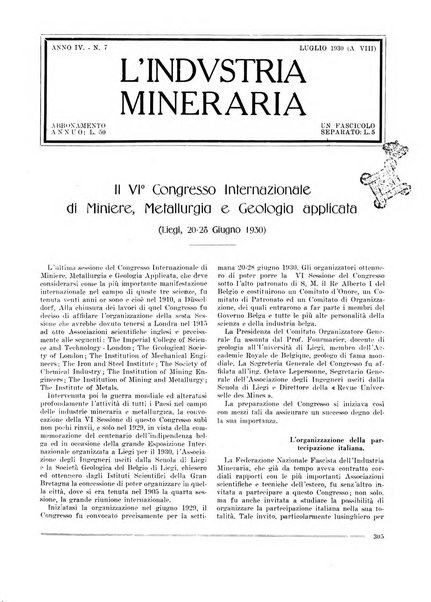 L'industria mineraria bollettino mensile della Federazione nazionale fascista dell'industria mineraria