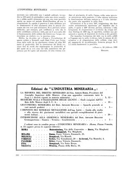 L'industria mineraria bollettino mensile della Federazione nazionale fascista dell'industria mineraria