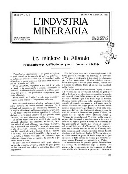 L'industria mineraria bollettino mensile della Federazione nazionale fascista dell'industria mineraria