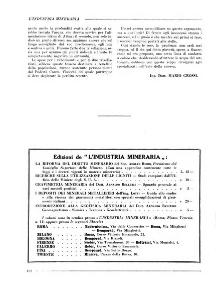 L'industria mineraria bollettino mensile della Federazione nazionale fascista dell'industria mineraria