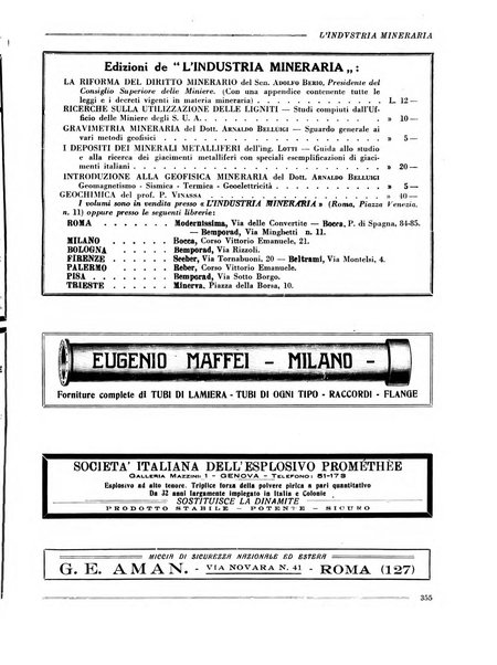 L'industria mineraria bollettino mensile della Federazione nazionale fascista dell'industria mineraria