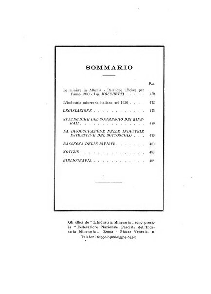 L'industria mineraria bollettino mensile della Federazione nazionale fascista dell'industria mineraria