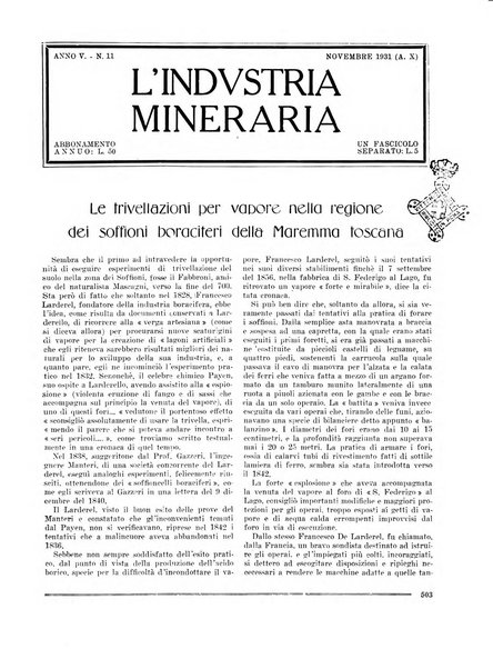 L'industria mineraria bollettino mensile della Federazione nazionale fascista dell'industria mineraria