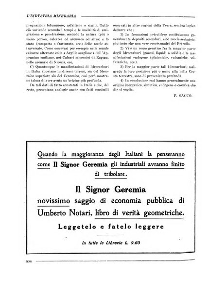 L'industria mineraria bollettino mensile della Federazione nazionale fascista dell'industria mineraria