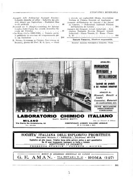 L'industria mineraria bollettino mensile della Federazione nazionale fascista dell'industria mineraria