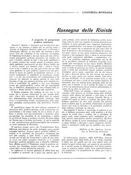 L'industria mineraria bollettino mensile della Federazione nazionale fascista dell'industria mineraria