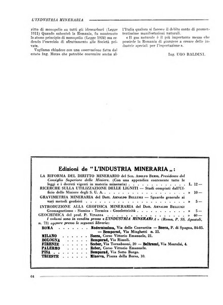 L'industria mineraria bollettino mensile della Federazione nazionale fascista dell'industria mineraria