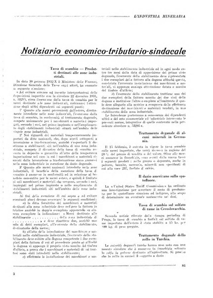 L'industria mineraria bollettino mensile della Federazione nazionale fascista dell'industria mineraria