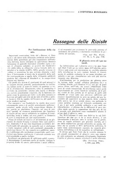 L'industria mineraria bollettino mensile della Federazione nazionale fascista dell'industria mineraria