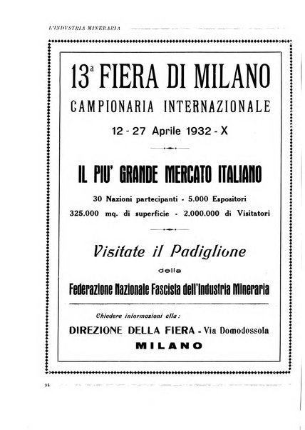 L'industria mineraria bollettino mensile della Federazione nazionale fascista dell'industria mineraria