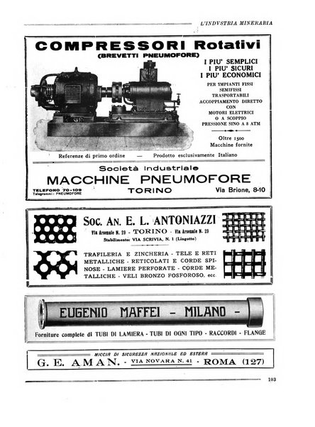 L'industria mineraria bollettino mensile della Federazione nazionale fascista dell'industria mineraria