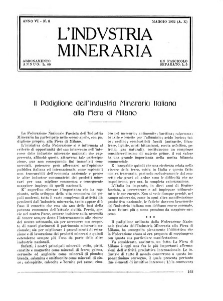 L'industria mineraria bollettino mensile della Federazione nazionale fascista dell'industria mineraria