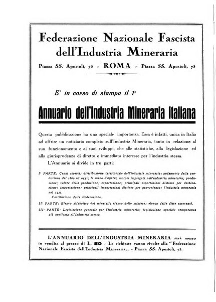 L'industria mineraria bollettino mensile della Federazione nazionale fascista dell'industria mineraria