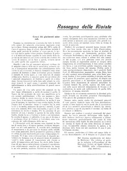 L'industria mineraria bollettino mensile della Federazione nazionale fascista dell'industria mineraria