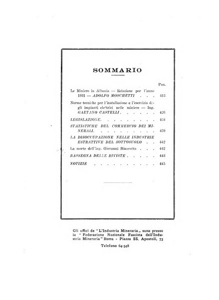 L'industria mineraria bollettino mensile della Federazione nazionale fascista dell'industria mineraria