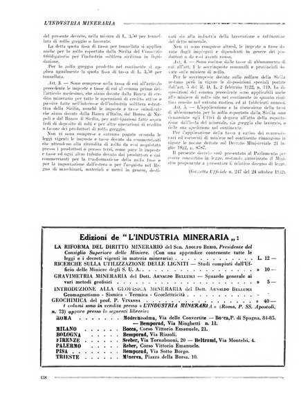 L'industria mineraria bollettino mensile della Federazione nazionale fascista dell'industria mineraria