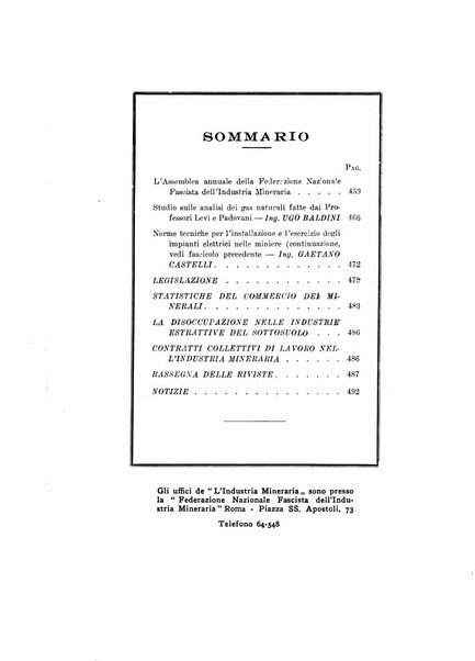 L'industria mineraria bollettino mensile della Federazione nazionale fascista dell'industria mineraria