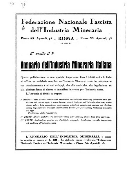 L'industria mineraria bollettino mensile della Federazione nazionale fascista dell'industria mineraria