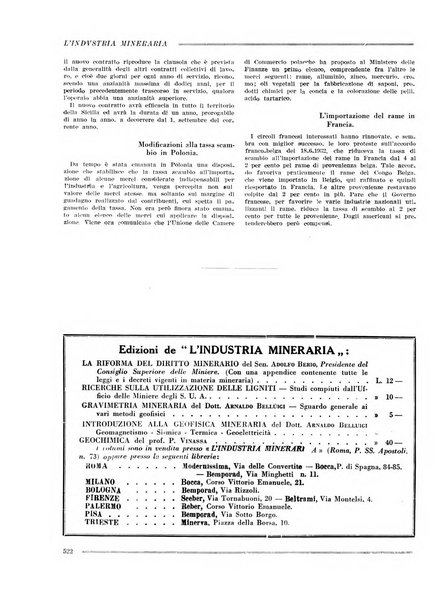 L'industria mineraria bollettino mensile della Federazione nazionale fascista dell'industria mineraria