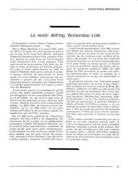 L'industria mineraria bollettino mensile della Federazione nazionale fascista dell'industria mineraria