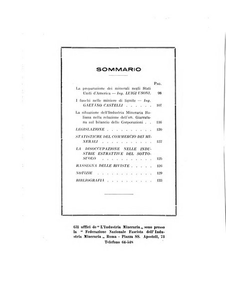 L'industria mineraria bollettino mensile della Federazione nazionale fascista dell'industria mineraria