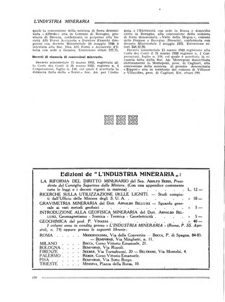 L'industria mineraria bollettino mensile della Federazione nazionale fascista dell'industria mineraria