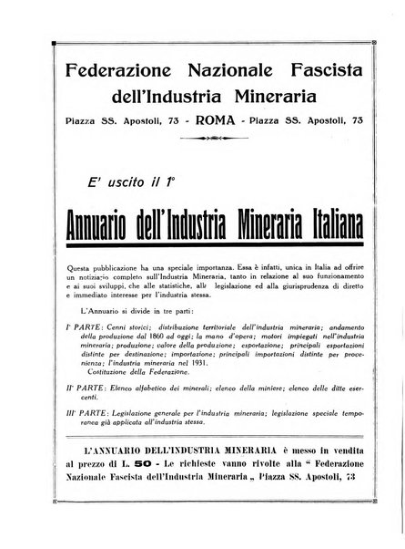 L'industria mineraria bollettino mensile della Federazione nazionale fascista dell'industria mineraria