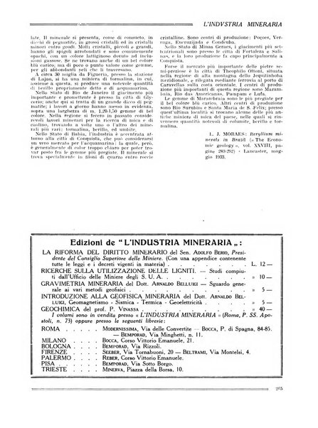 L'industria mineraria bollettino mensile della Federazione nazionale fascista dell'industria mineraria