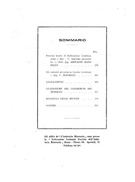 L'industria mineraria bollettino mensile della Federazione nazionale fascista dell'industria mineraria