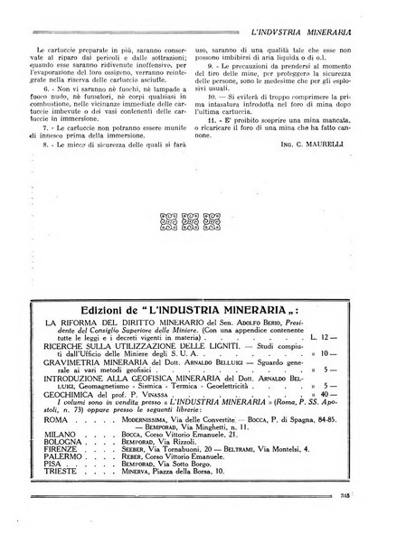 L'industria mineraria bollettino mensile della Federazione nazionale fascista dell'industria mineraria