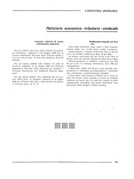 L'industria mineraria bollettino mensile della Federazione nazionale fascista dell'industria mineraria