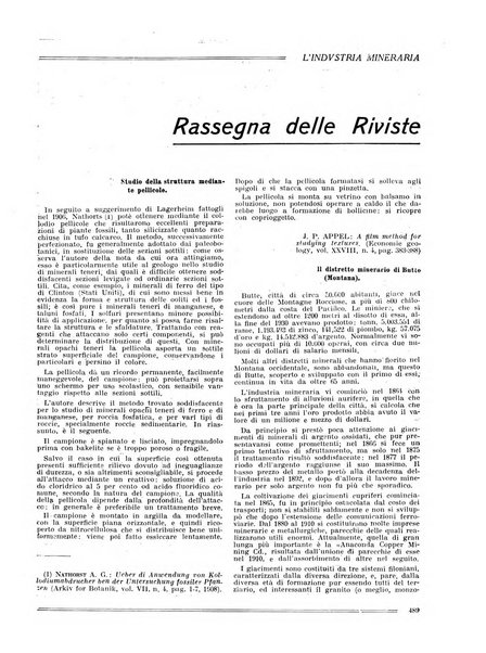 L'industria mineraria bollettino mensile della Federazione nazionale fascista dell'industria mineraria