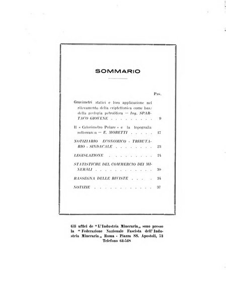 L'industria mineraria bollettino mensile della Federazione nazionale fascista dell'industria mineraria