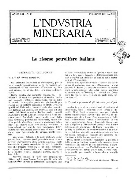 L'industria mineraria bollettino mensile della Federazione nazionale fascista dell'industria mineraria