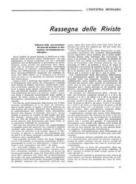 L'industria mineraria bollettino mensile della Federazione nazionale fascista dell'industria mineraria