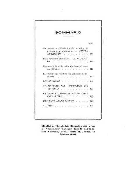 L'industria mineraria bollettino mensile della Federazione nazionale fascista dell'industria mineraria