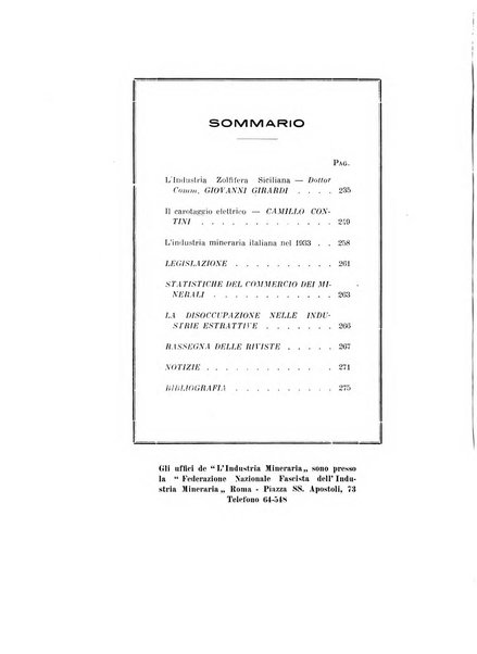 L'industria mineraria bollettino mensile della Federazione nazionale fascista dell'industria mineraria