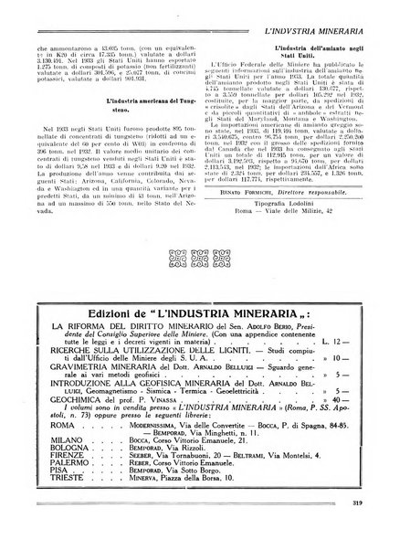 L'industria mineraria bollettino mensile della Federazione nazionale fascista dell'industria mineraria