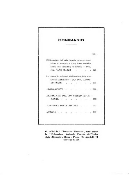 L'industria mineraria bollettino mensile della Federazione nazionale fascista dell'industria mineraria