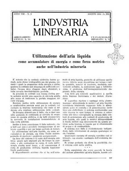 L'industria mineraria bollettino mensile della Federazione nazionale fascista dell'industria mineraria